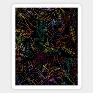 Colorful Neon Floral Patterns Sticker